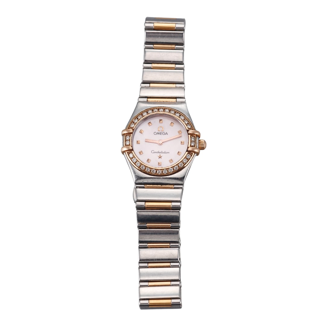 Omega Constellation 18k Rose Gold Steel MOP Diamond Ladies Watch 1368.73.00 (1 of 5)