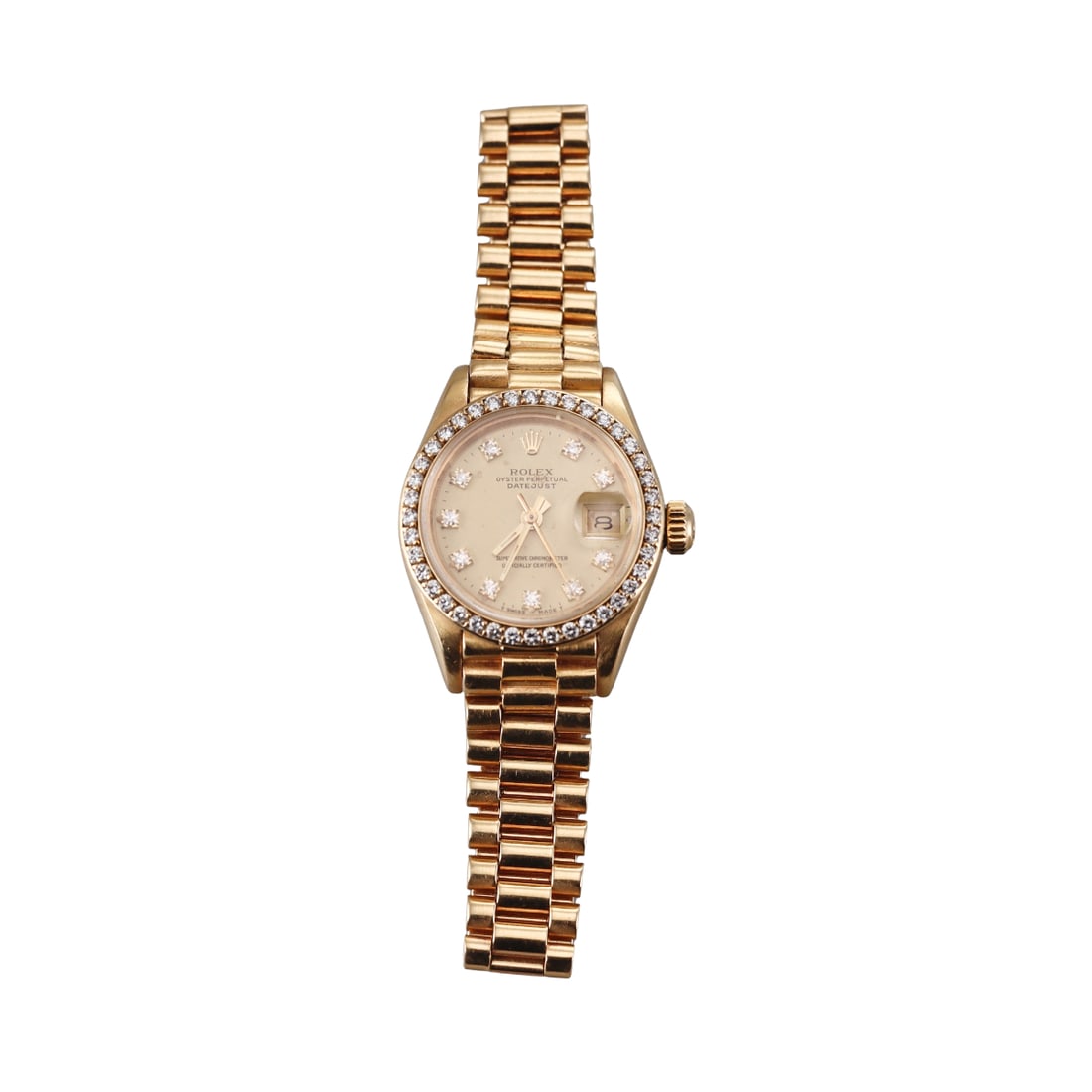 Rolex President Datejust 18k Gold Diamond Ladies Watch 69138 (1 of 4)