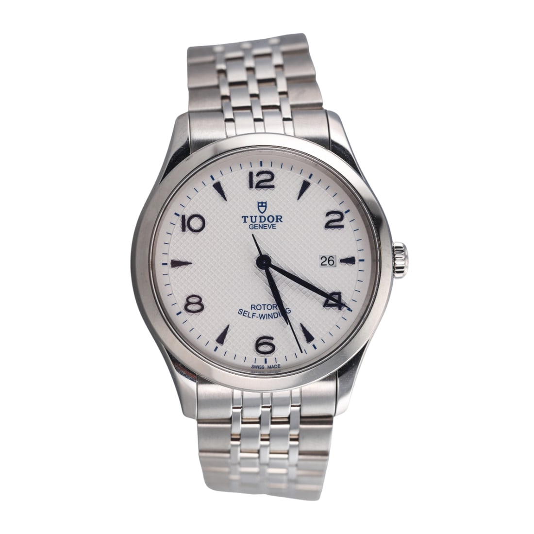 Tudor 1926 Automatic Steel Men's Watch 91650: Metal : Stainless Steel Designer : Tudor Movement : Automatic - working order. Measurements : Case 41mm, full size band. Reference/Model: : 1926 91650. Functions : Hours, Mi