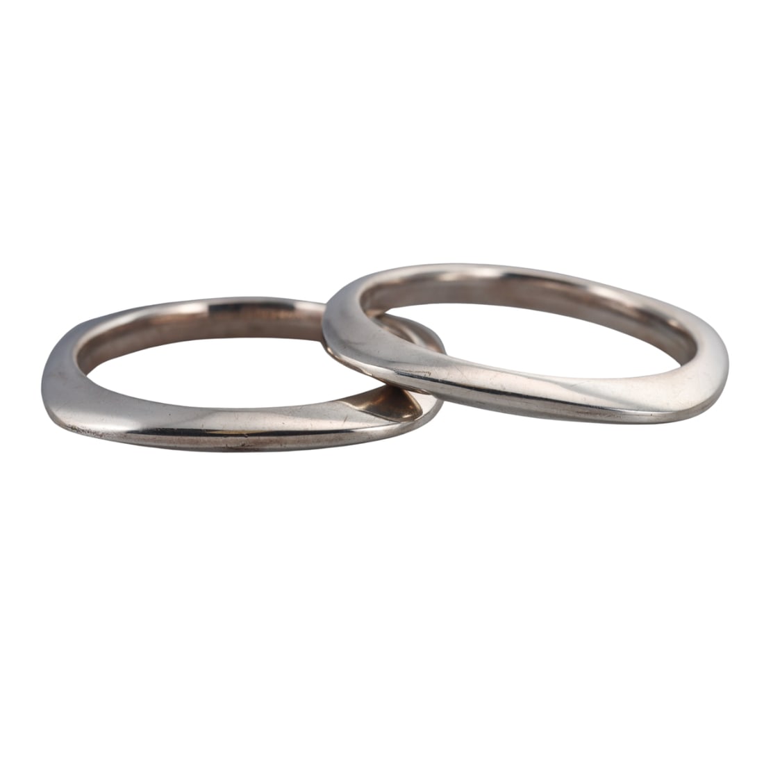 Tiffany & Co Sterling Silver Square Bangle Bracelet Set of 2 (1 of 3)