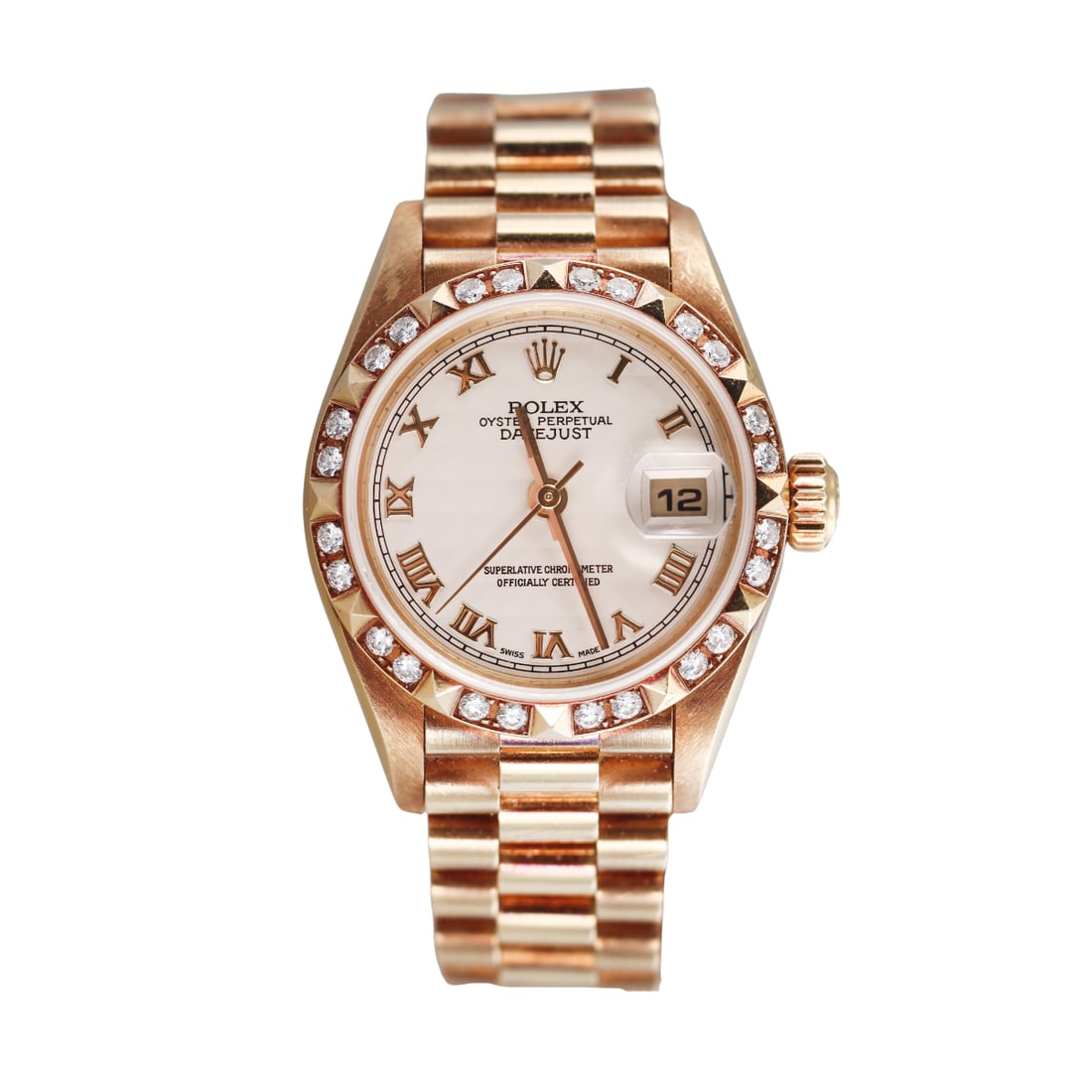 Rolex President Datejust 18k Gold Diamond Cream Roman Dial Ladies Watch 79258 (1 of 5)