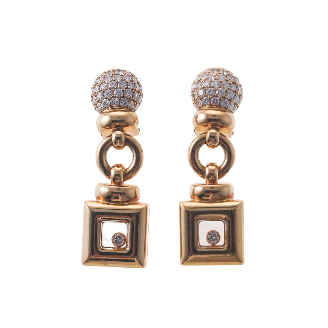 Chopard Happy Diamonds 18k Gold Drop Earrings (1 of 5)