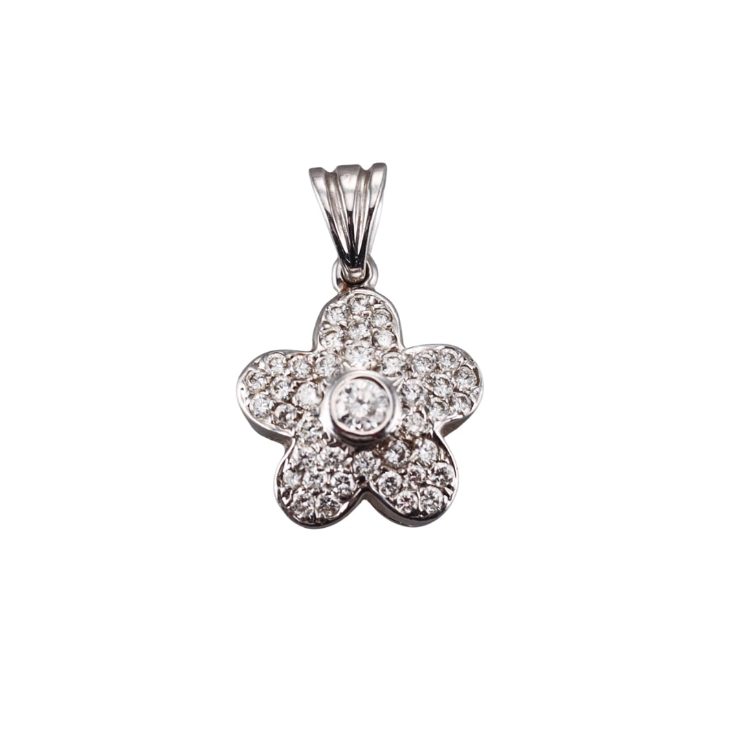 14k Gold Diamond Flower Pendant (1 of 3)