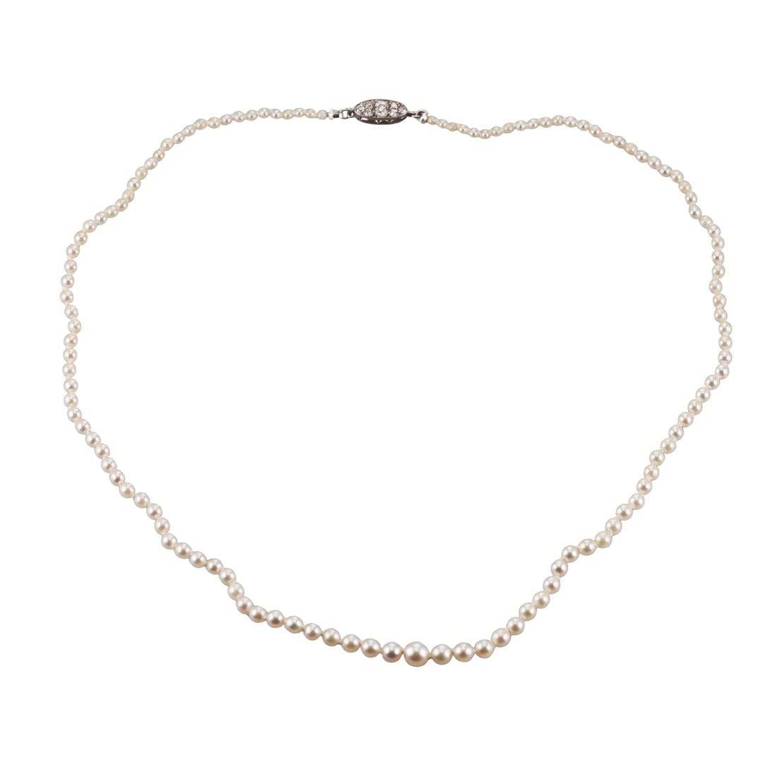 Antique Platinum Diamond Pearl Necklace (1 of 3)