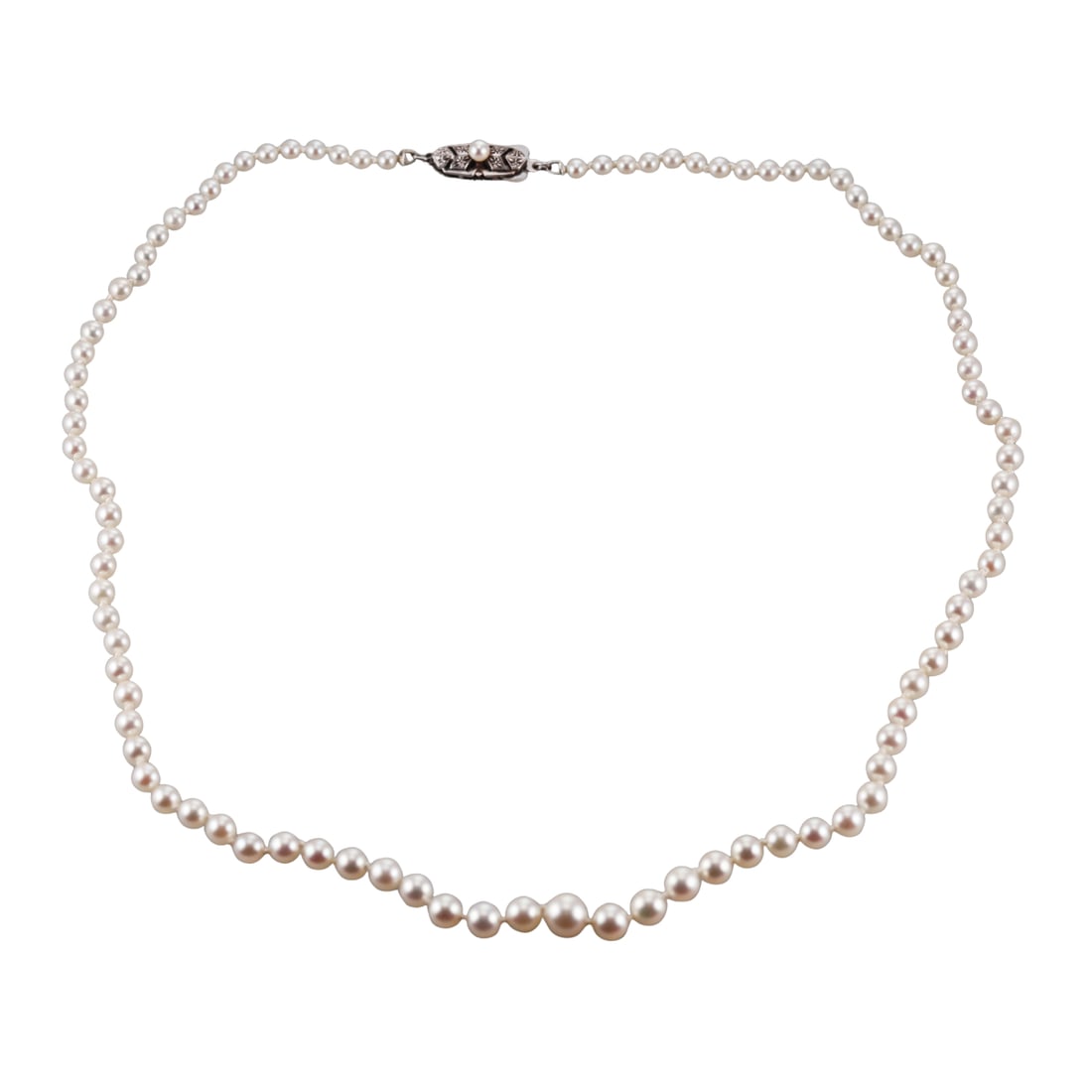 Mikimoto Vintage Silver Pearl Necklace (1 of 3)