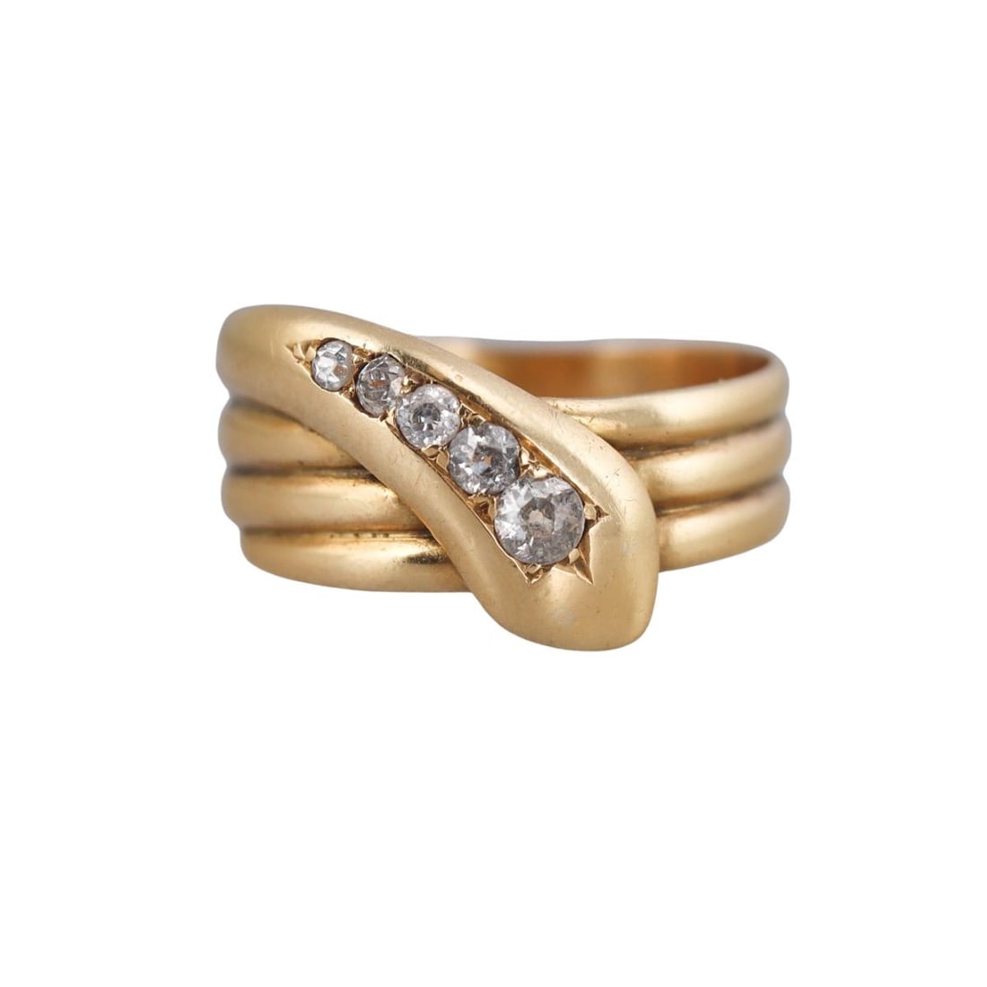 Antique English 18k Gold Diamond Snake Ring (1 of 3)
