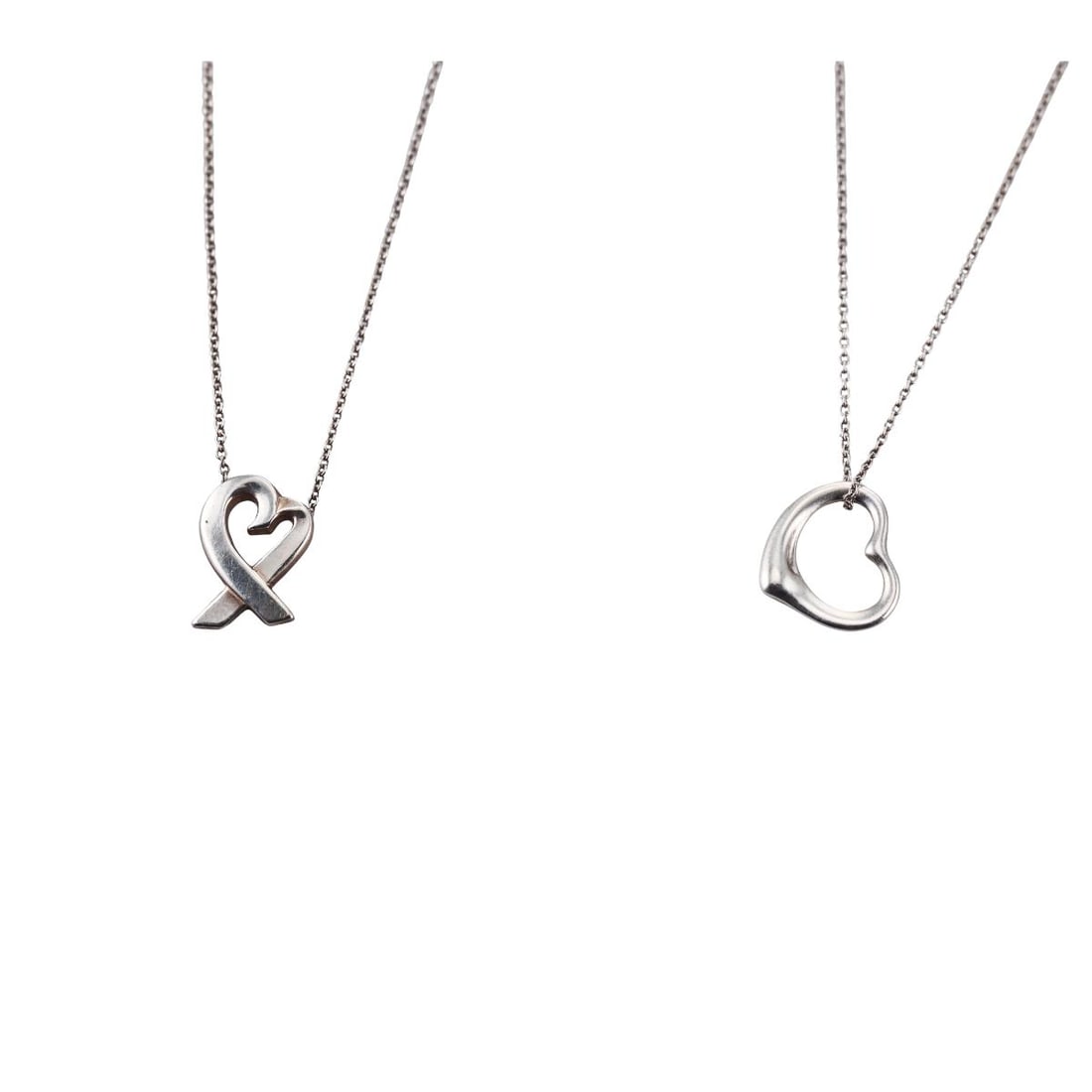 Tiffany & Co Peretti Picasso Silver Heart Necklace Lot of 2 (1 of 3)