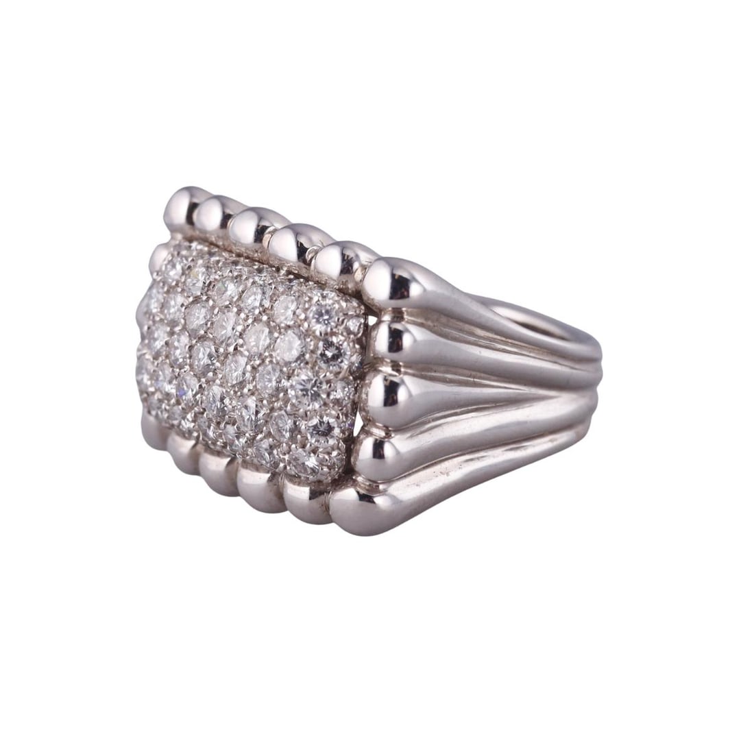 Damiani 2.15ctw Diamond White Gold Ring: Metal : 18k White Gold Designer : Damiani Gemstone : Diamonds approx. 2.15ctw. Measurements : Ring size 6.5, top is 17 x 25mm. Marked: : Italian mark, Damiani, 750. Weight: <