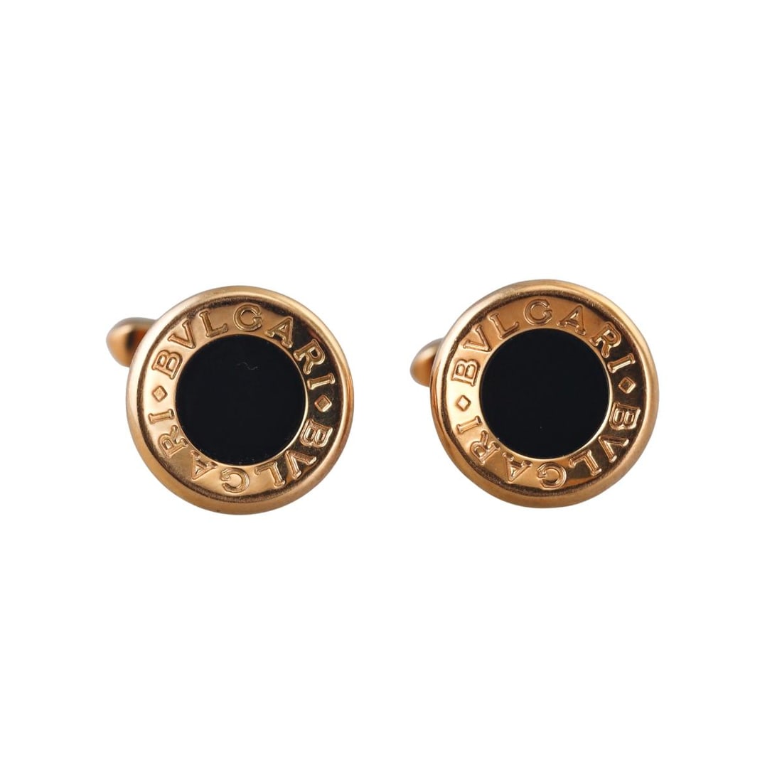 Bvlgari Bulgari 18k Gold Onyx Cufflinks: Metal : 18k Yellow Gold Designer : Bvlgari Gemstone : Onyx Measurements : Top is 18mm in diameter. Marked: : Bvlgari, made in Italy, 750, Italian mark. Weight: : 19.7 gra