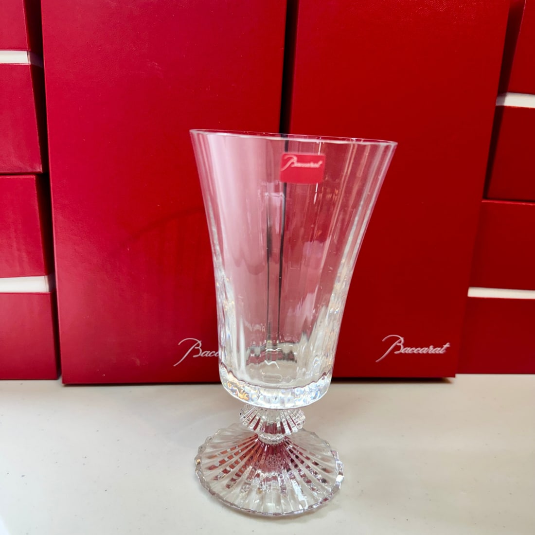Baccarat Crystal Mille Nuits Water Glass Set of 12 2104720: Material : Crystal Designer : Baccarat Measurements : D: 3.5'',H: 6 7/8''. Marked: : Baccarat. Condition: : New, store sample. Additional: With box.