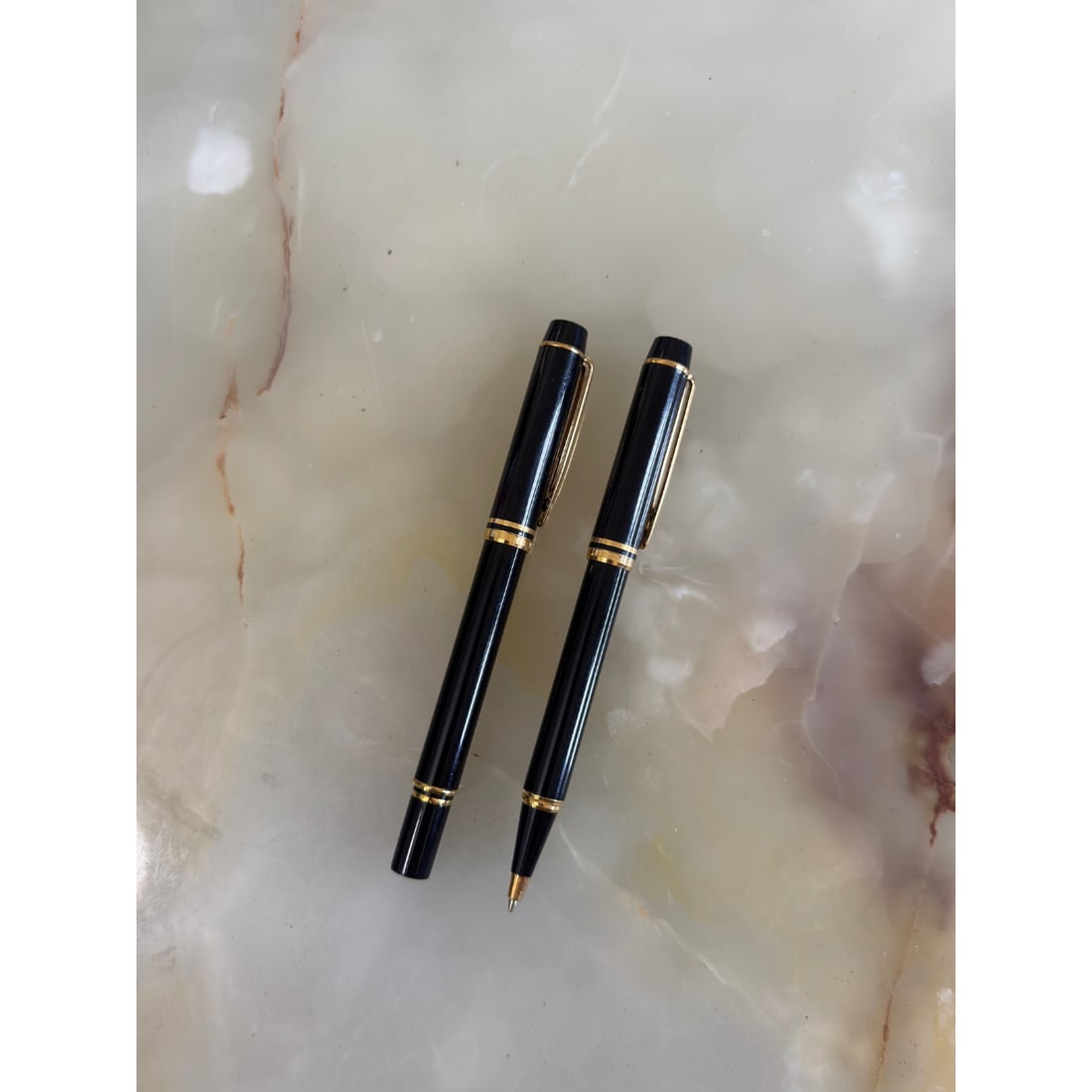 Waterman Le Man Black Lacquer Gold Plated Rollerball Pen Lot of 2 (1 of 2)