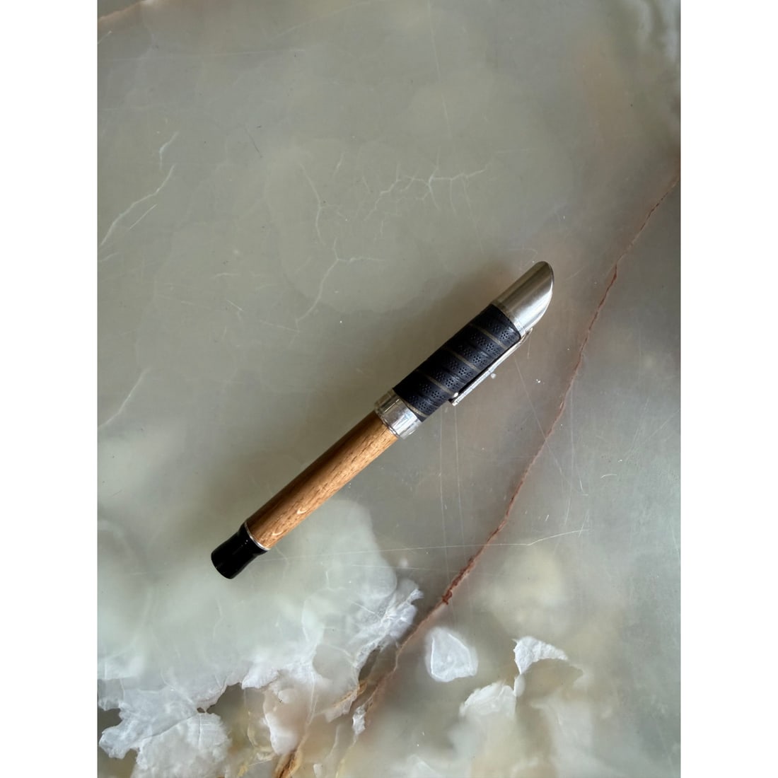 Montegrappa Ilie Nastase Retro 73 Silver Wood Leather Limited Rollerball Pen (1 of 5)