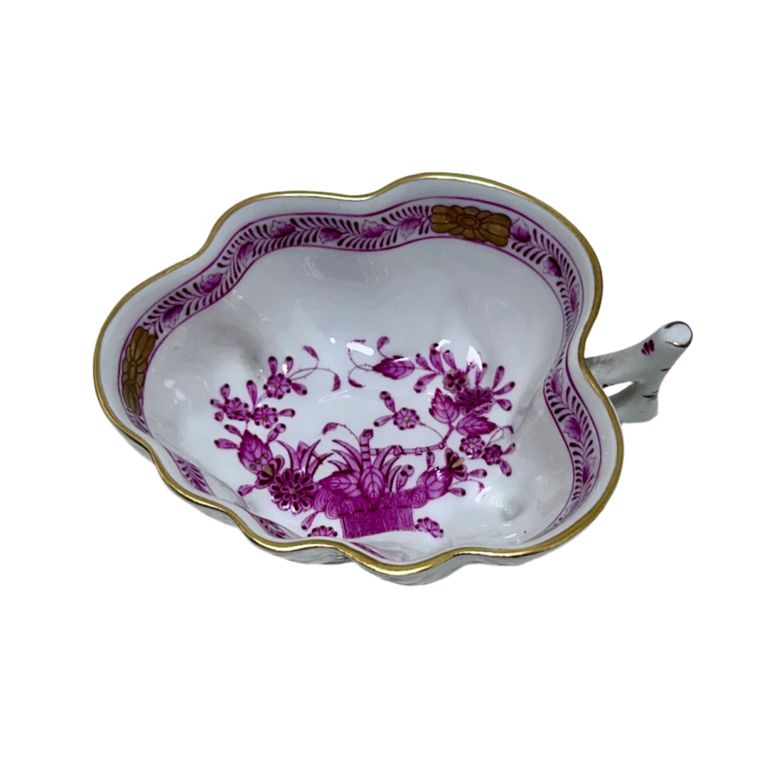 Herend Indian Basket Raspberry Leaf Motif Small Bowl Set of 12 680/P (1 of 6)