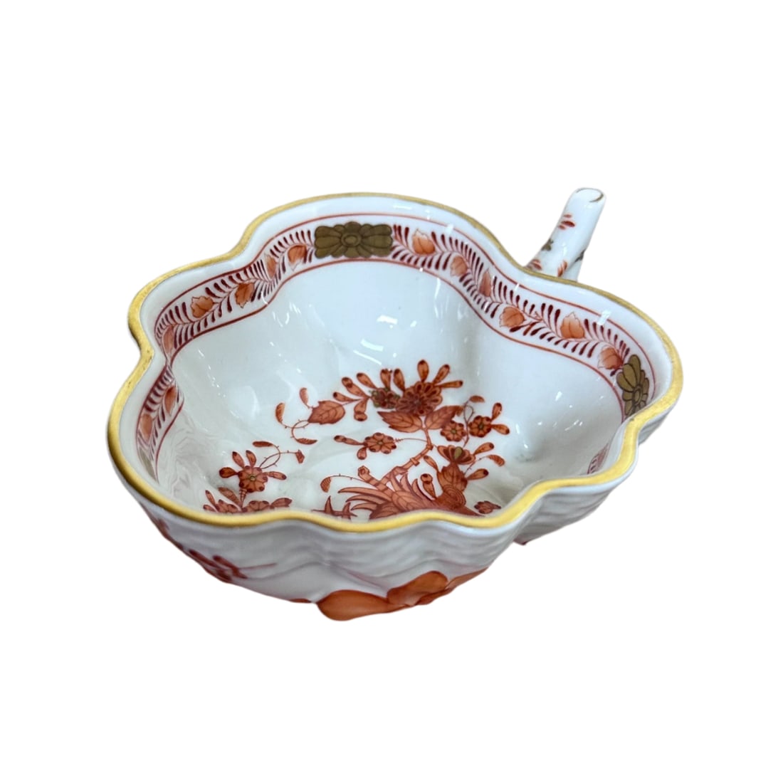 Herend Indian Basket Rust Porcelain Small Leaf Motif Bowl Set of 6 680/FH (1 of 4)
