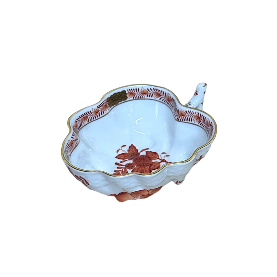 Herend Porcelain Chinese Bouquet Rust Small Leaf Motif Bowl Set of 6 680/AOC (1 of 3)