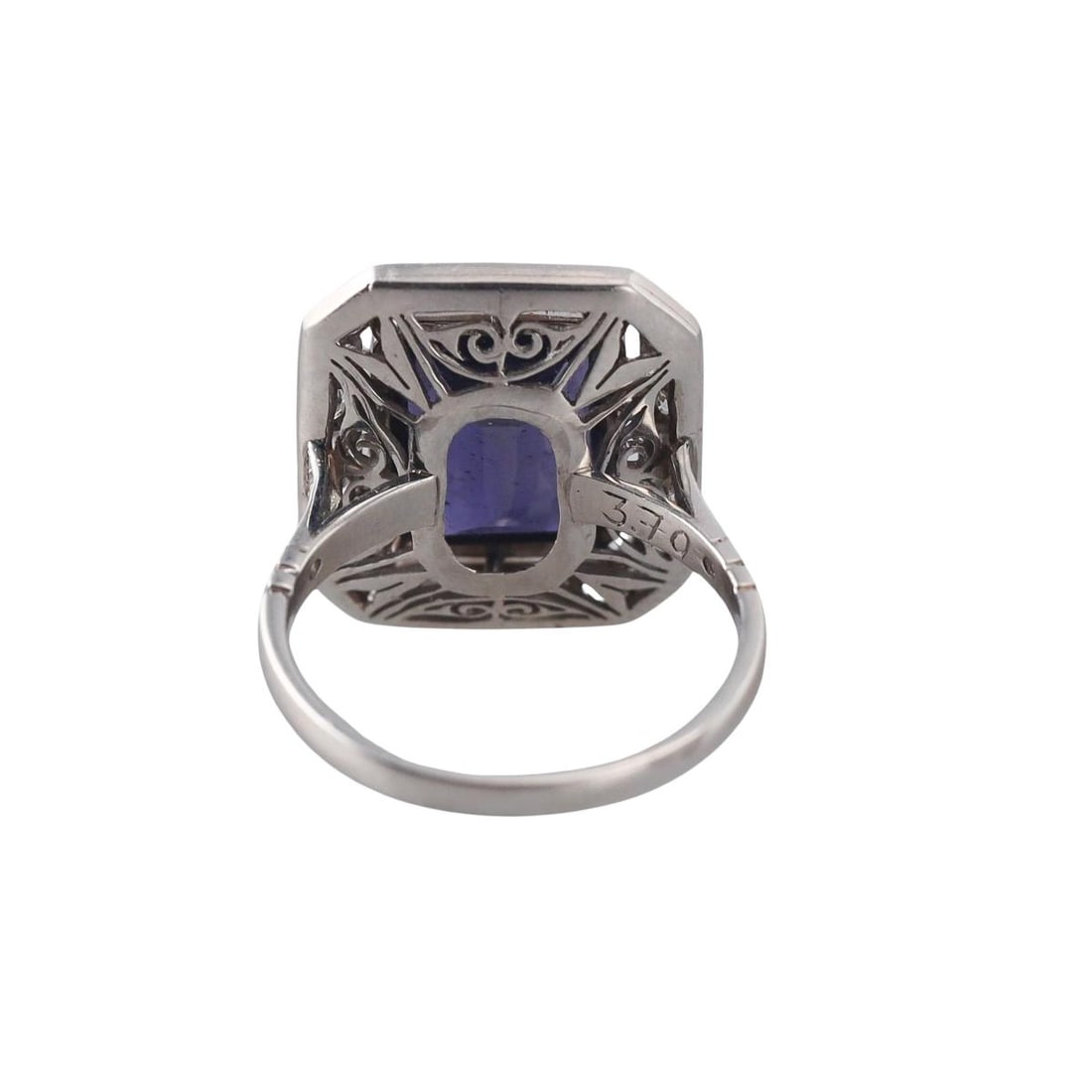 Platinum Iolite Diamond Ring - 3