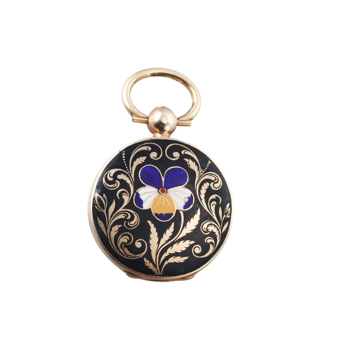 Victorian 14K Gold Enamel Mourning Hair Locket Pendant: Metal : 14K Yellow Gold Designer : Not Signed Gemstone : n/a Measurements : Pendant is 30mm in diameter Marked: : Tested 14K Weight: : 12.2 grams Condition: :