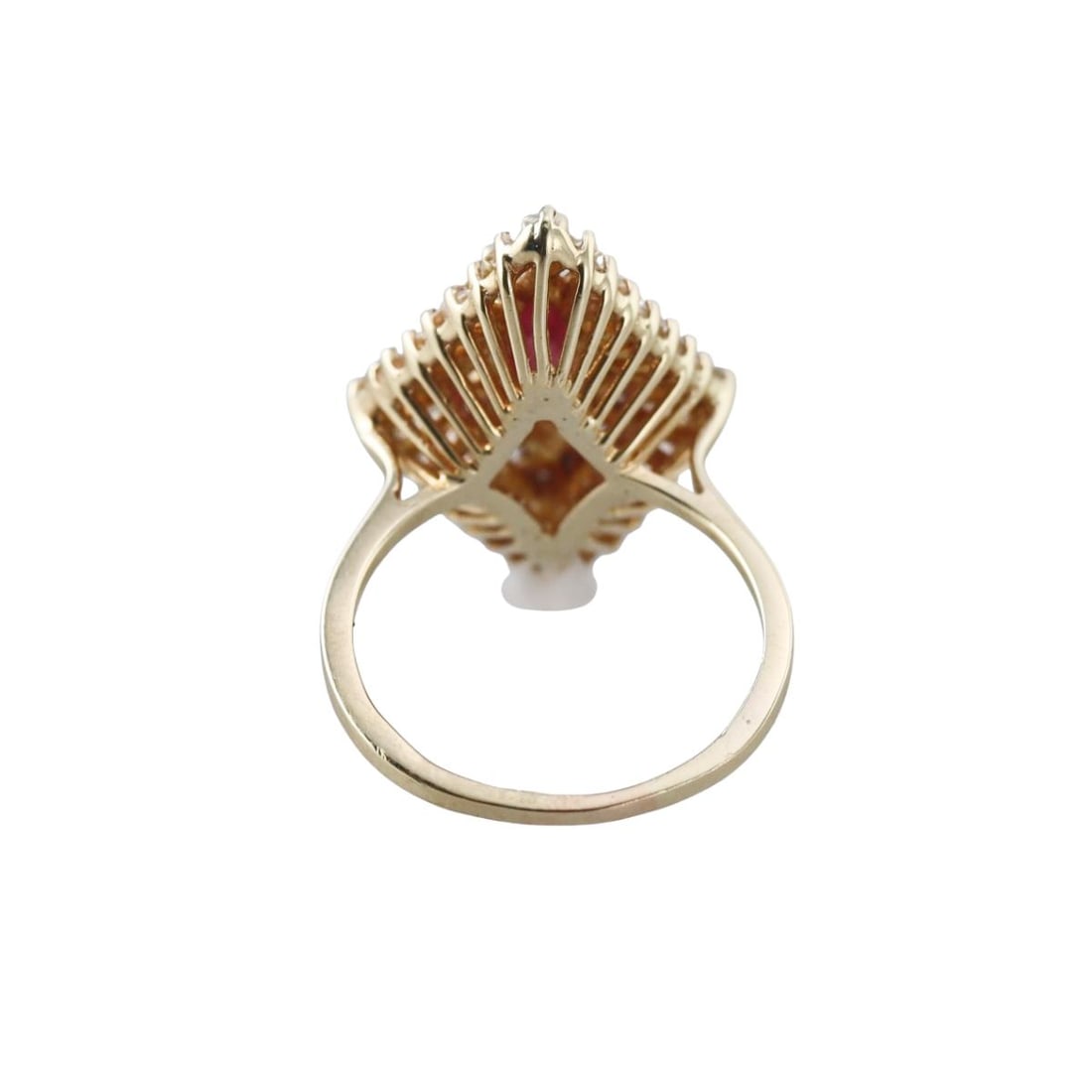 14K Gold Diamond Ruby Ring - 4