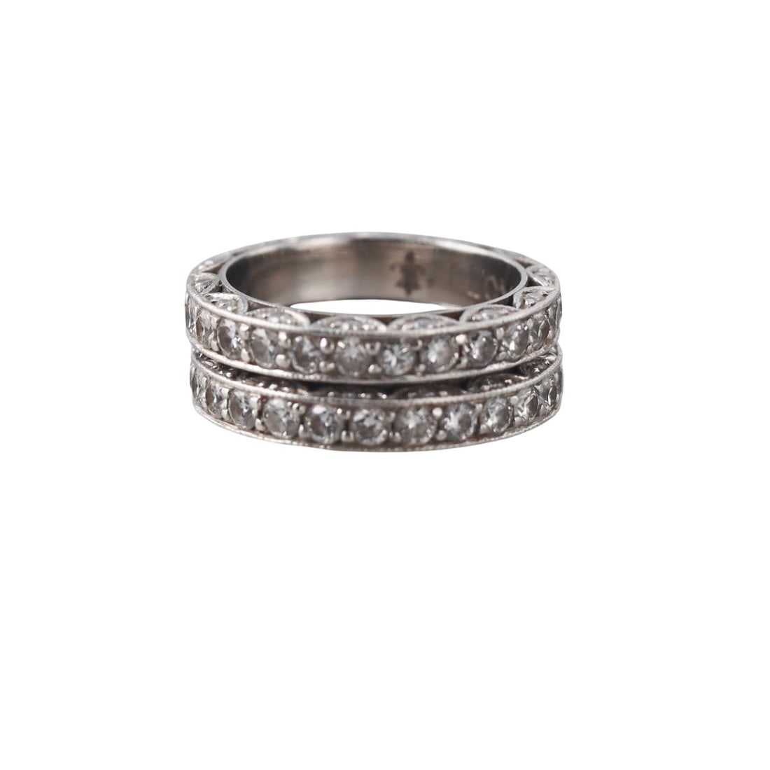 Platinum Diamond Wedding Band Ring Lot of 2 (1 of 5)