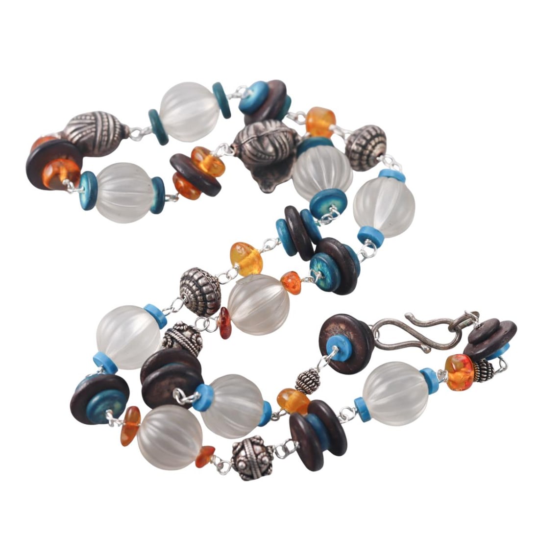 Vintage Mario Buccellati Free Time Silver Gemstone Bead Necklace (1 of 6)