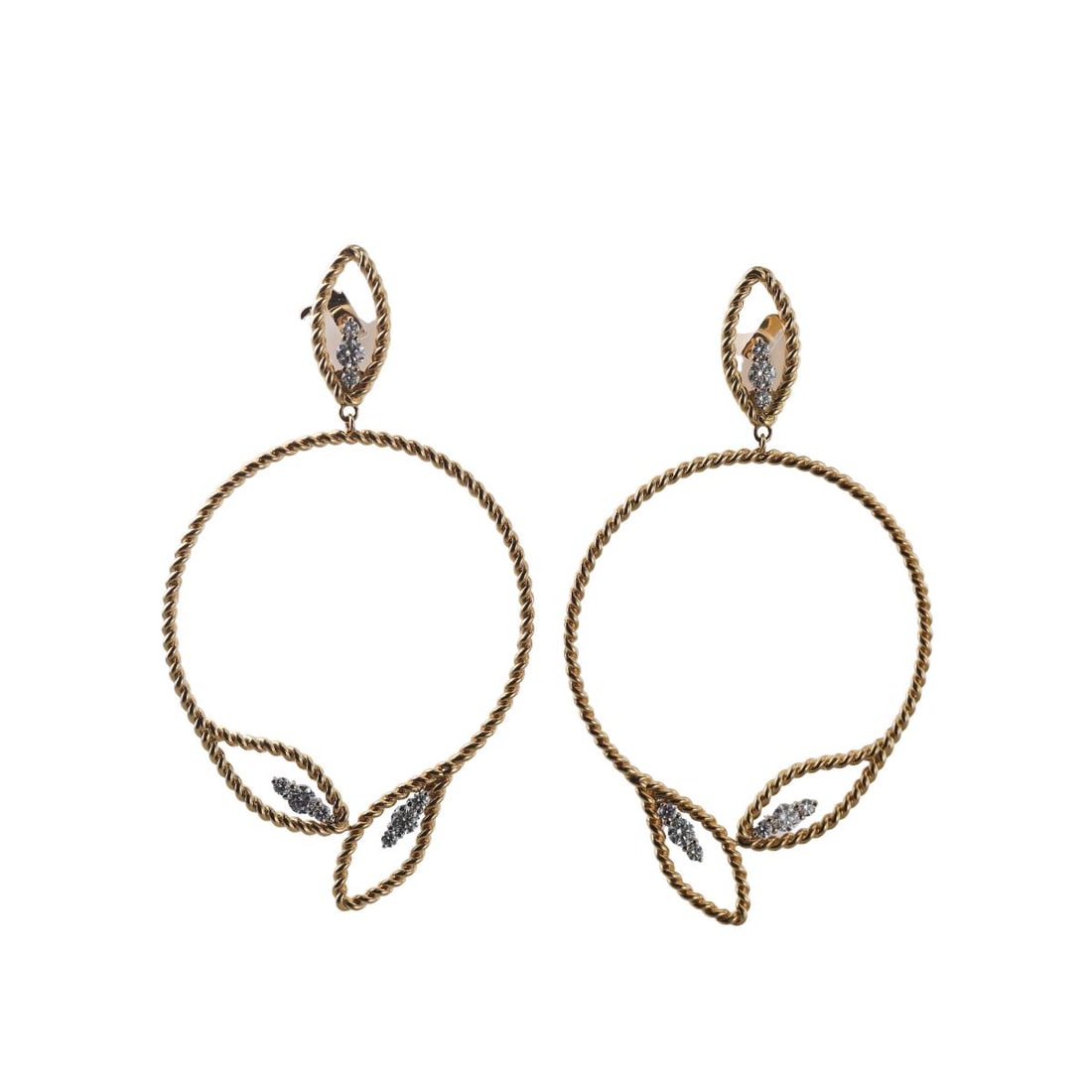 Roberto Coin Byzantine Barocco Gold Diamond Drop Earrings (1 of 5)