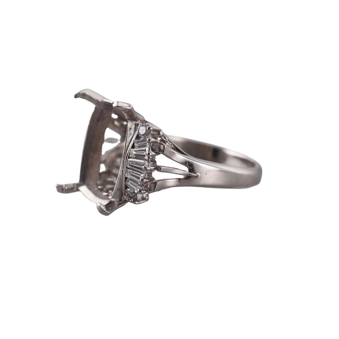 Platinum Diamond Ring Setting Mounting - 2