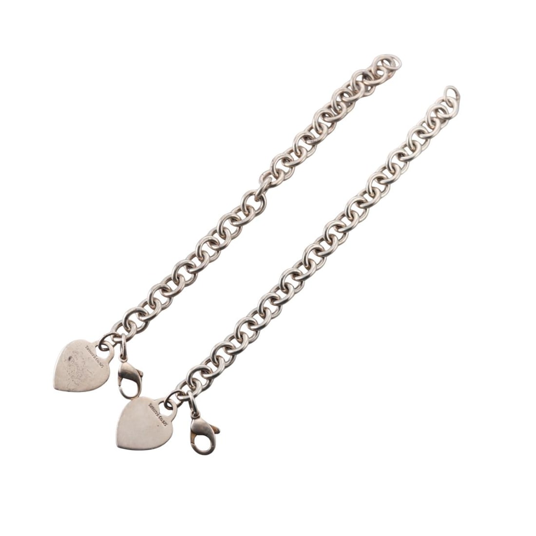 Tiffany & Co Sterling Silver Heart Tag Bracelet Set of 2: Metal : Sterling Silver Designer : Tiffany & Co Gemstone : None Measurements : Bracelets are 7.25" and 7.5". Heart tags are 26mm x 20mm Marked: : Tiffany & Co 925 Weight:
