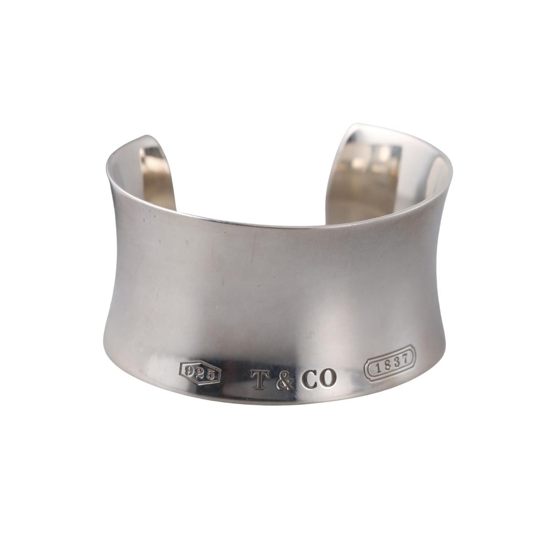 Tiffany & Co 1837 Sterling Silver Wide Cuff Bracelet: Metal : Sterling Silver Designer : Tiffany & Co Gemstone : None Measurements : Bracelet will fit approx. 6" wrist and is 30mm wide. Marked: : 925, T & Co, 1837, Tiffany & Co.