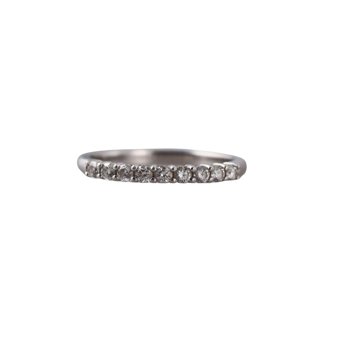 Tiffany & Co Platinum Diamond Wedding Band Ring: Metal : Platinum Designer : Tiffany & Co Gemstone : Diamonds approx. 0.27ctw. Measurements : Ring size 6, width 2mm. Marked: : PT950, Tiffany & Co. Weight: : 3.1 grams <