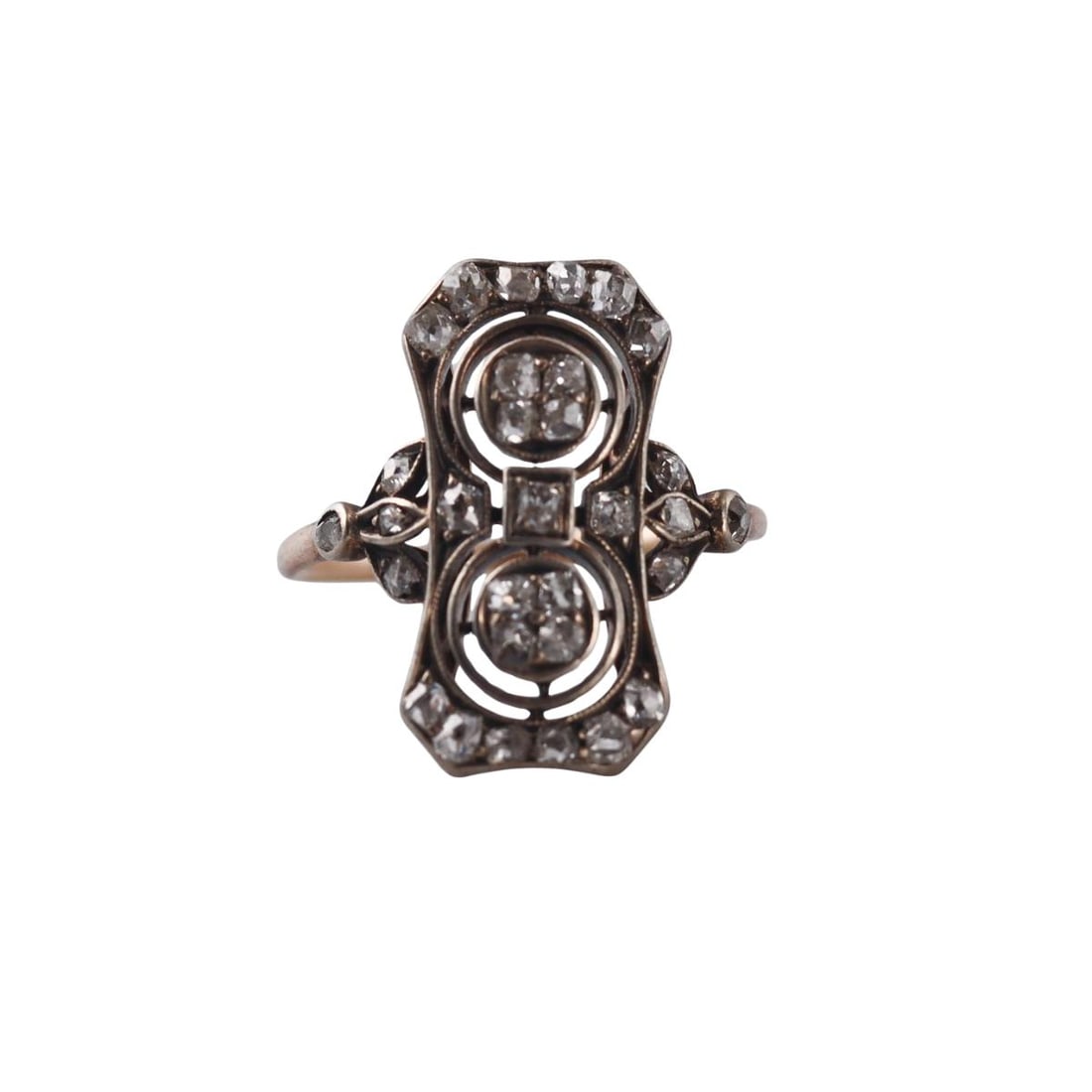 Art Deco Platinum Gold Diamond Ring (1 of 4)