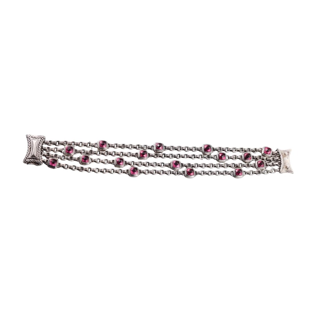 Scott Kay Sterling Silver Tourmaline Multi Strand Chain Bracelet (1 of 3)