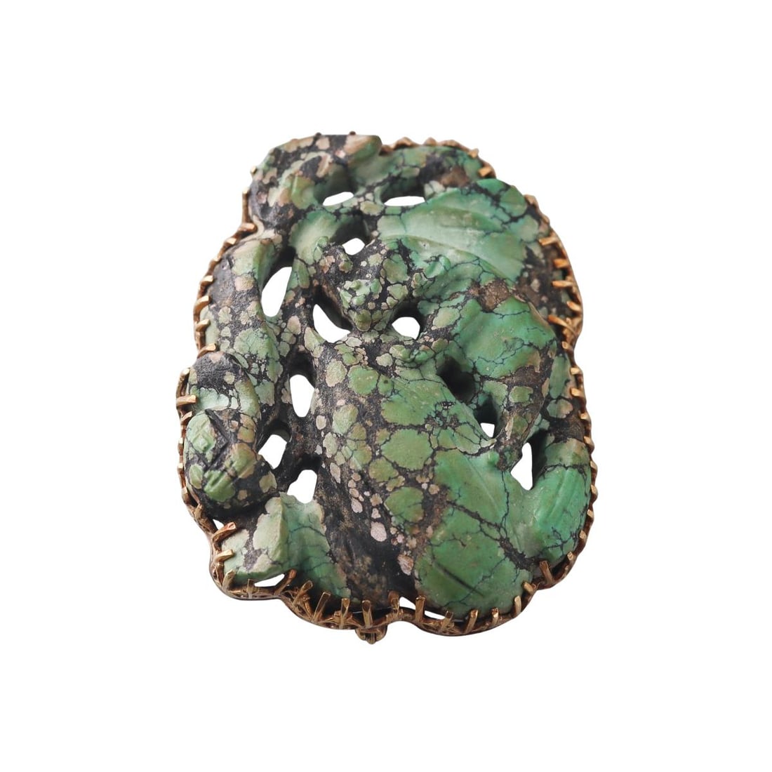 Antique Victorian 14k Gold Carved Turquoise Brooch Pin: Metal : 14k Gold Designer : Not Signed Gemstone : Turquoise Measurements : Brooch is 48mm x 38mm. Marked: : 14k. Weight: : 33.6 grams Condition: : Excellent