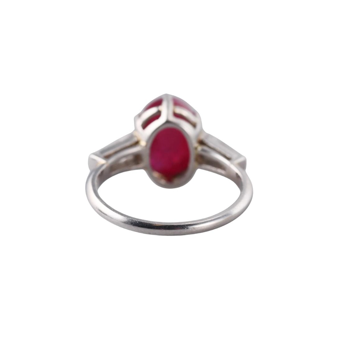 Platinum 4Ct Ruby Diamond Ring - 3