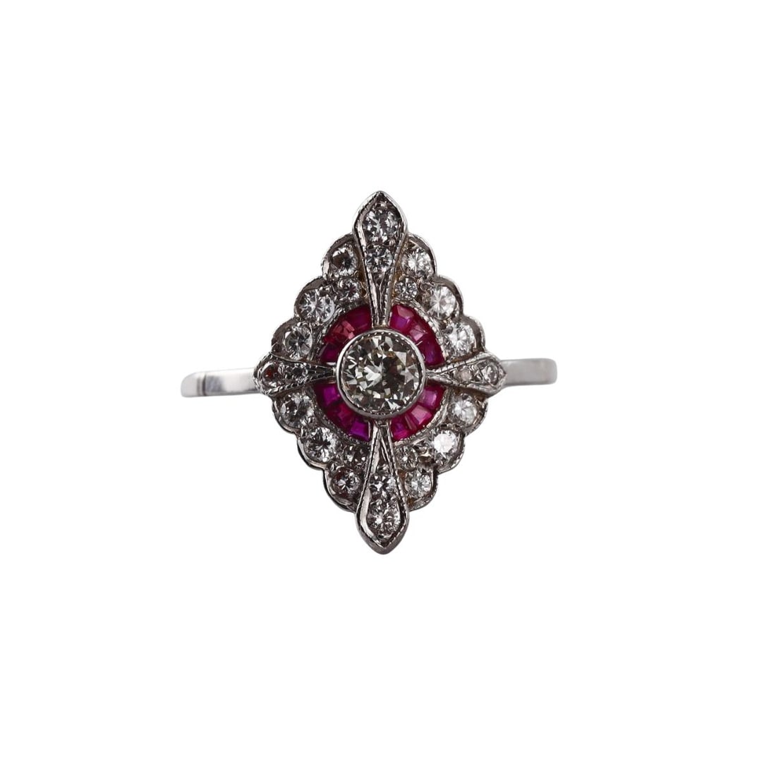 Platinum Diamond Ruby Ring (1 of 4)