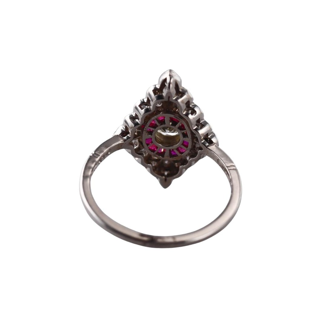 Platinum Diamond Ruby Ring - 3
