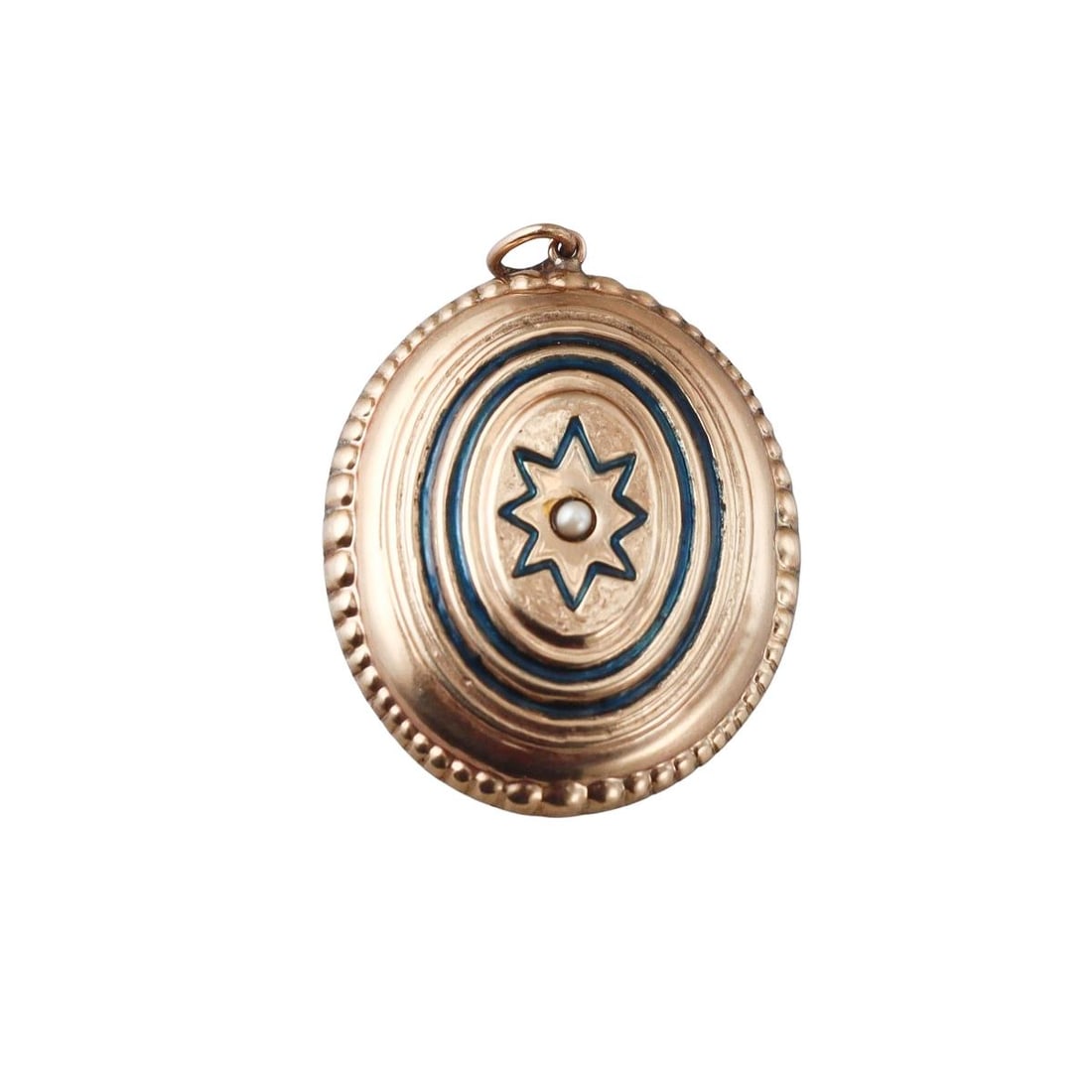 Antique Victorian 14K Gold Pearl Enamel Locket Pendant: Metal : 14K Yellow Gold Designer : Not signed Gemstone : Seed pearl, Enamel Measurements : Pendant is 32mm x 26mm Marked: : 585, Maker's stamp Weight: : 4 grams Condition: : Excellent Additional: N/A