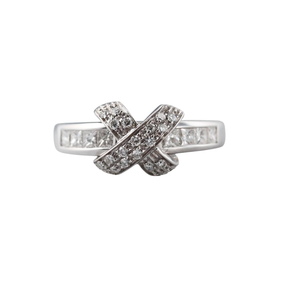 18K Gold Diamond X Ring (1 of 5)