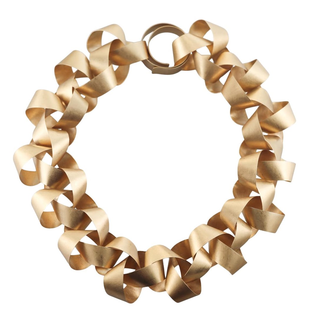 Niessing Modernist 18k Gold Link Necklace: Metal : 18k Yellow Gold Designer : Niessing Gemstone : None Measurements : Necklace is 16" long, links are approx. 35mm wide. Marked: : 750 , Niessing. Weight: : 105.6 g