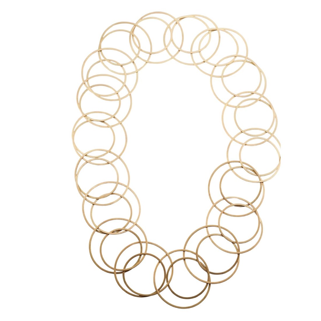 Niessing Modernist 18k Gold Circle Link Necklace: Metal : 18k Yellow Gold Designer : Niessing Gemstone : None Measurements : Necklace is approx. 20" long (no clasp/no opening), links are 47mm. Marked: : Niessing, 750. Weigh