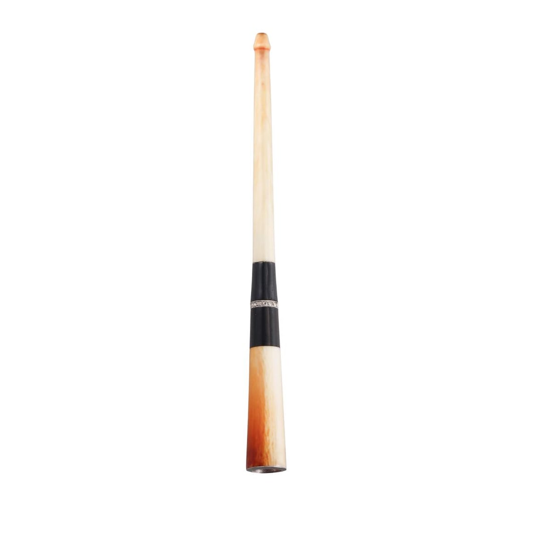 Art Deco Platinum Diamond Onyx Cigarette Holder: Metal : Platinum Designer : Not Signed Gemstone : Rose cut diamonds, Onyx Measurements : Length 5 3/8" long. Marked: : Platinum mark. Weight: : 11.1 grams Condit