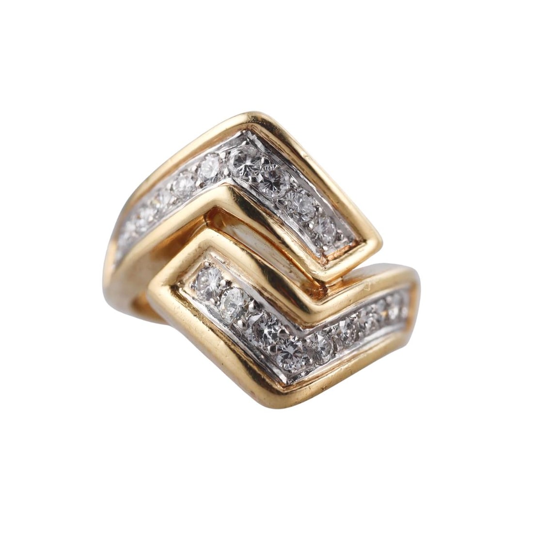 Van Cleef & Arpels 18k Gold Diamond Ring: Metal : 18k Yellow Gold Designer : Van Cleef & Arpels Gemstone : Diamonds approx. 0.80ctw. Measurements : Ring size 5, top width 18mm. Marked: : VCA, made in France. Weight