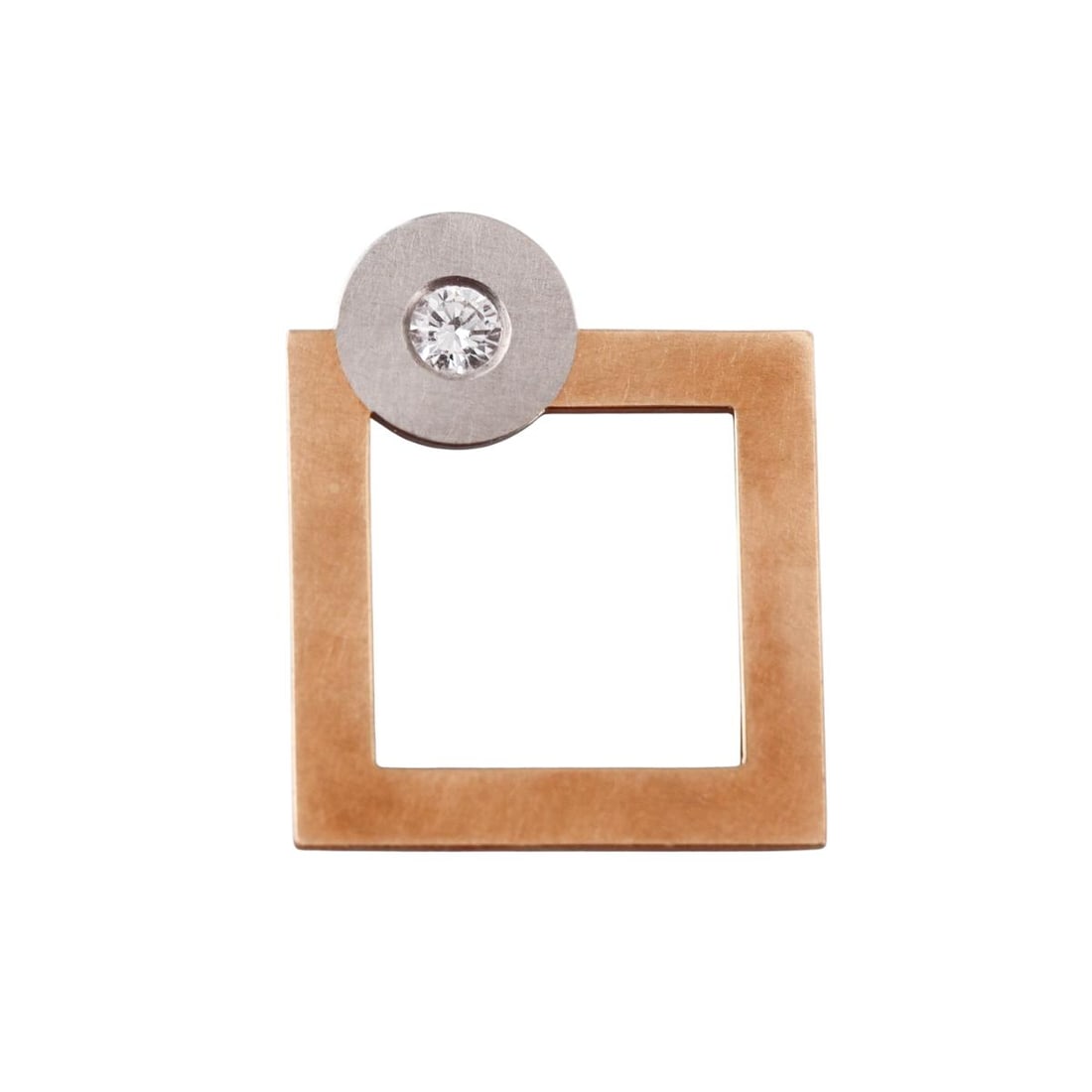 Niessing Modernist 18k Gold Platinum Diamond Geometric Pendant: Metal : 18k Yellow Gold / Platinum Designer : Niessing Gemstone : Diamond approx. 0.23ct. Measurements : Pendant is 29mm x 24mm. Marked: : Niessing, 750, 950PT. Weight: