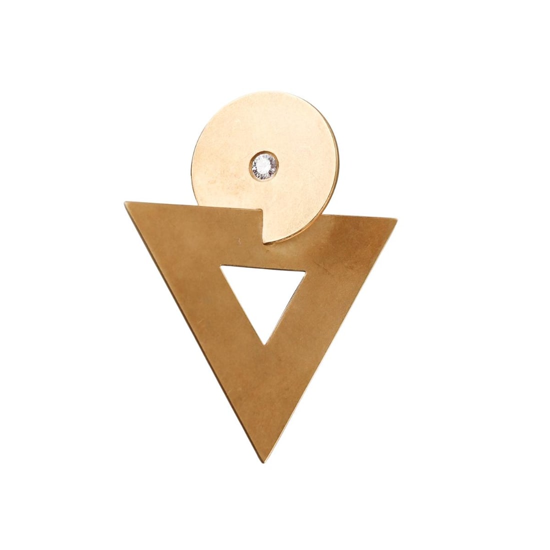 Niessing Modernist 18k Gold Diamond Geometric Pendant: Metal : 18k Yellow Gold Designer : Niessing Gemstone : Diamond approx. 0.10ct. Measurements : Pendant is 45mm x 34mm. Marked: : Niessing, 750, 14020. Weight: : 7.3 gram