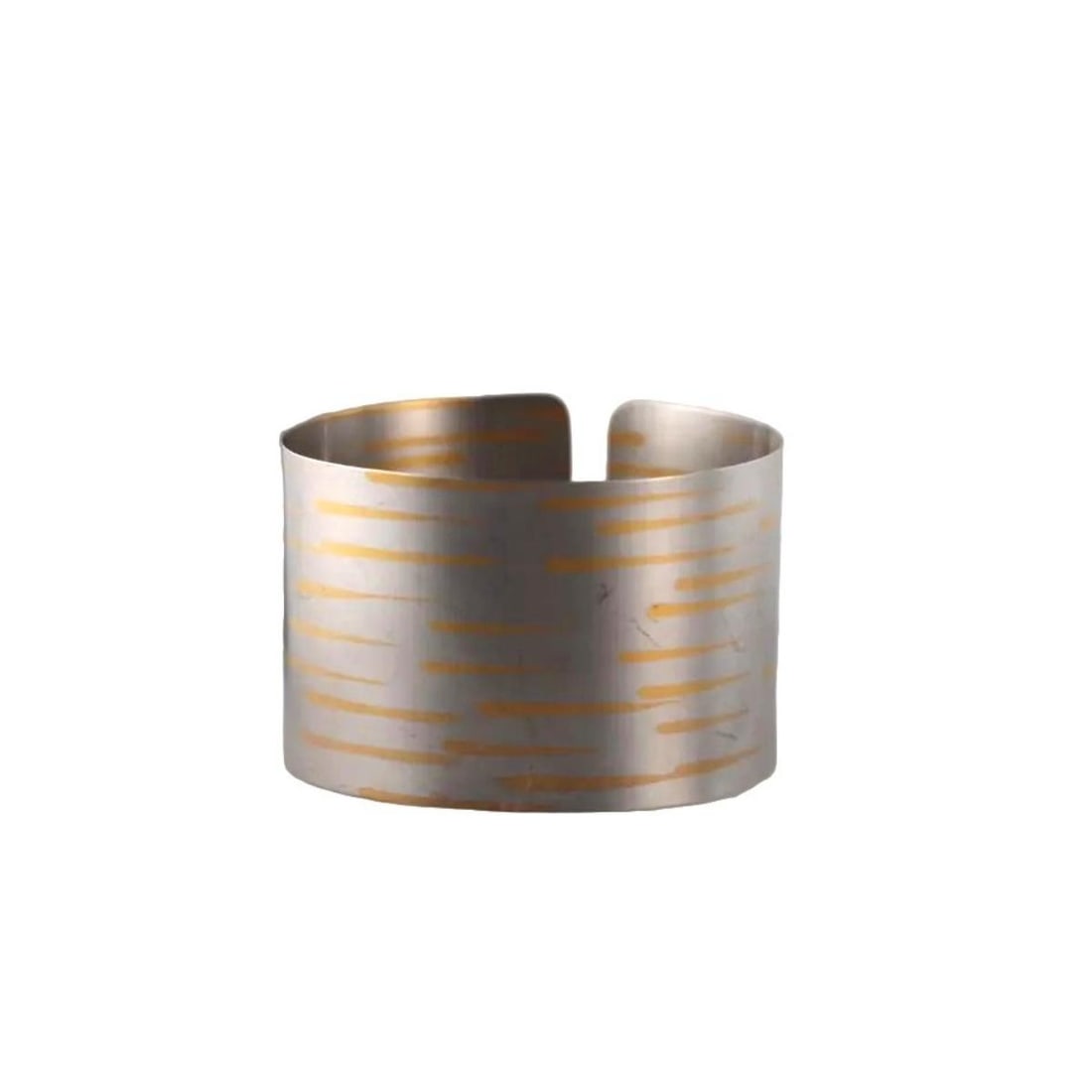Niessing Modernist 18k Gold Platinum Cuff Bracelet: Metal : 18k Yellow Gold / Platinum Designer : Niessing Gemstone : None Measurements : Bracelet will fit approx. 7" wrist. Width 1 9/16". Marked: : 950, Maker's hallmark. Wei