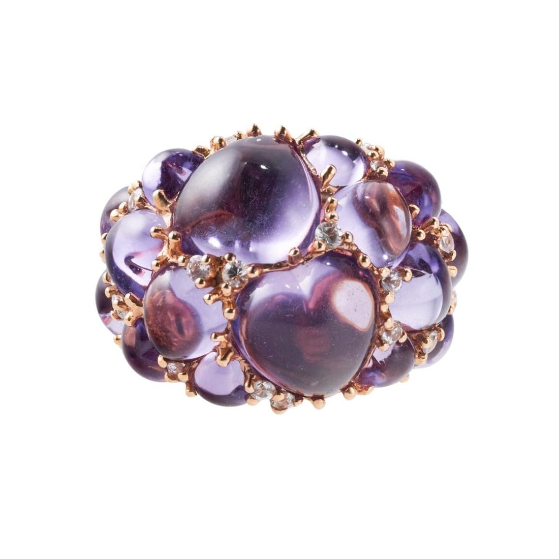 Mimi Milano 18K Gold Amethyst Sapphire Dome Ring (1 of 5)