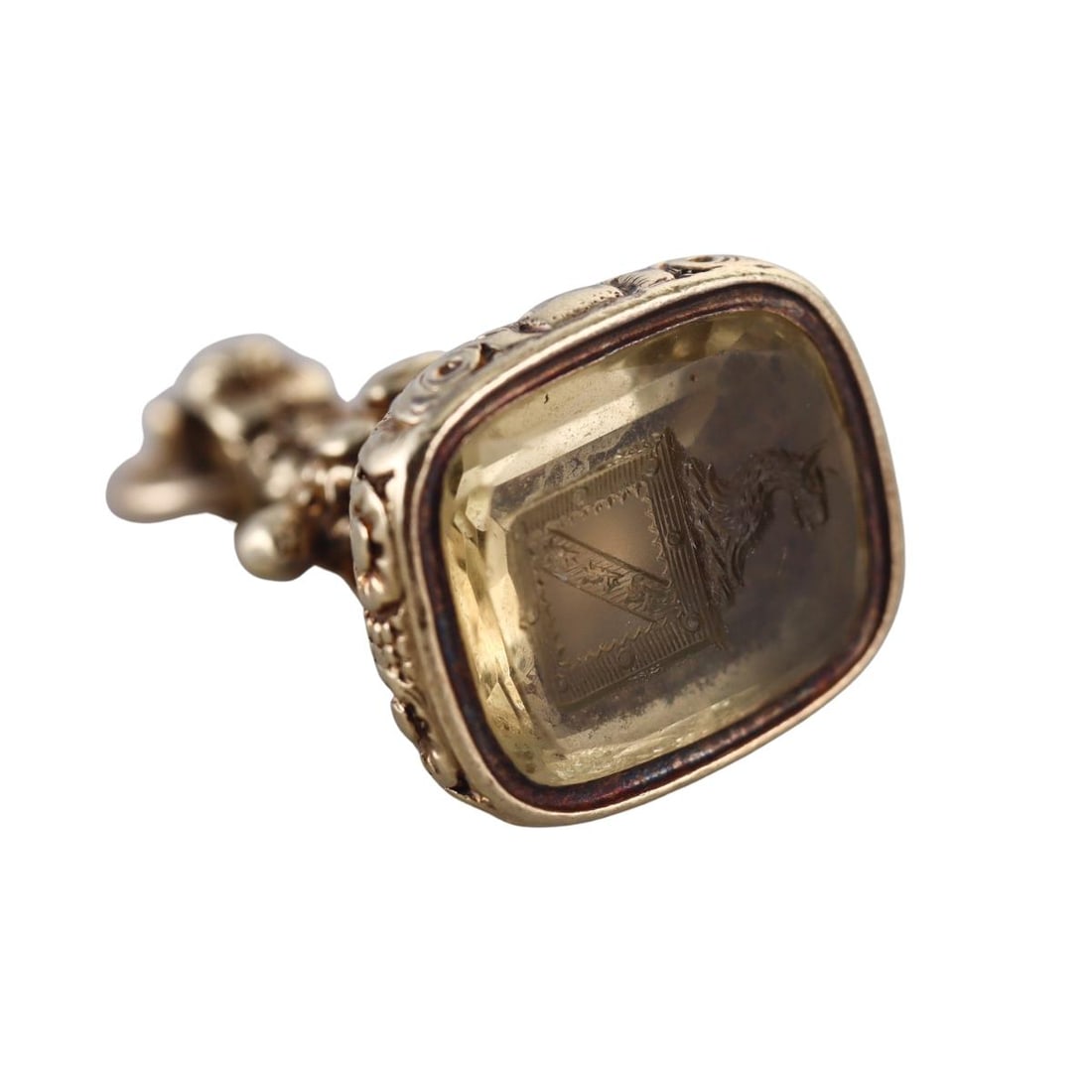 Antique 14k Gold Citrine Intaglio Fob Pendant: Metal : 14k Yellow Gold Designer : Not Signed Gemstone : Citrine Measurements Tested 14k. Weight: : 16.9 grams Condition: : Very Good. Additional: n/a