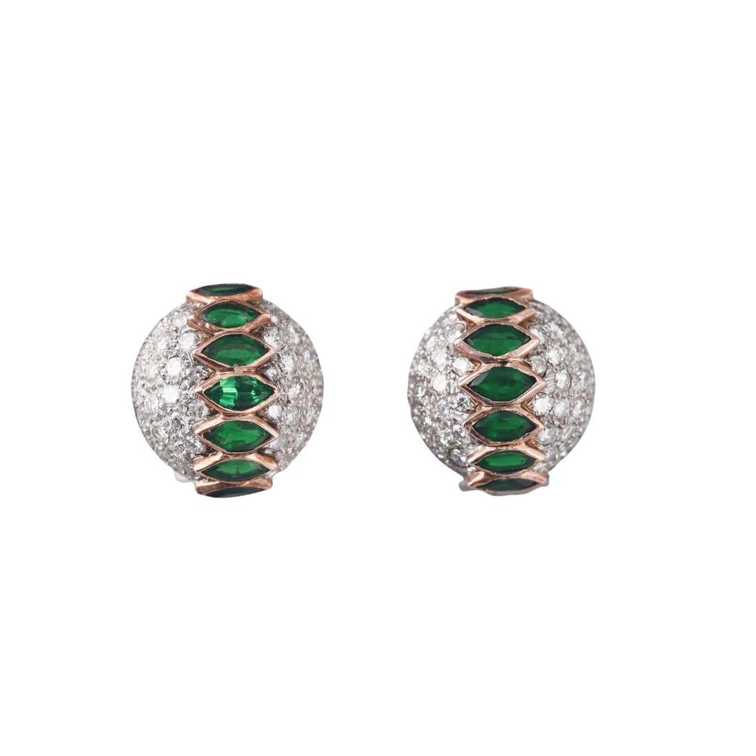 14k Gold Diamond Emerald Earrings (1 of 4)