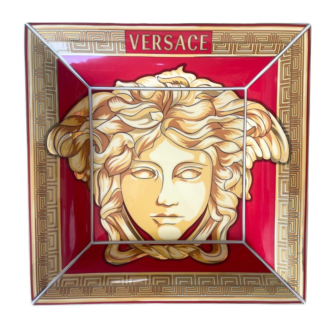 Versace by Rosenthal Medusa Amplified Golden Coin Square Dish 28cm 25828 (1 of 3)