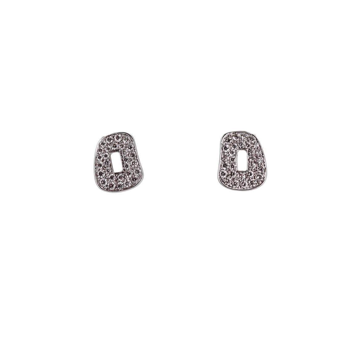 Mattioli Puzzle 18K White Gold Diamond Earrings: Metal : 18K White gold Designer : Mattioli Gemstone : Diamonds-approx. 0.42ctw Measurements : Earrings are 10mm x 8mm. Size Mini Marked: : Mattioli, 750, Italian mark Weight: