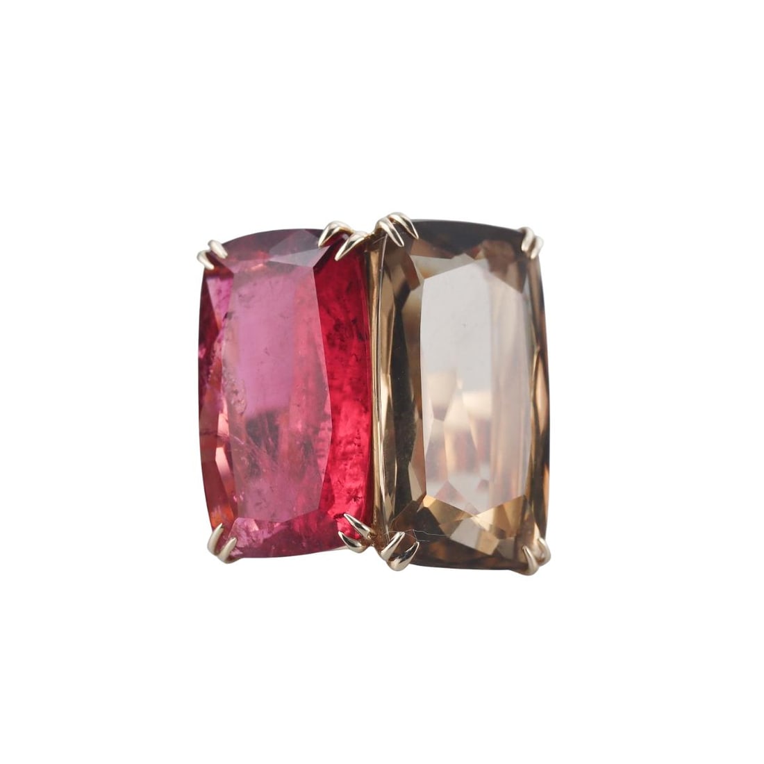 H. Stern Cobblestone 18k Gold Diamond Tourmaline Smoky Quartz Ring: Metal : 18k Yellow Gold Designer : H. Stern Gemstone : Diamonds approx. 0.04ctw, Pink tourmaline, Smokey quartz Measurements : Ring size 7.25, top is 25mm x 25mm. Marked: : L ,Star mark
